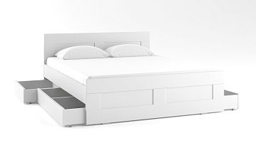 Кровать двуспальная с 4мя ящиками Istra, цвет Белый