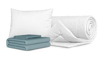 Комплект  Одеяло Beat + Подушка Sky + Комплект постельного белья Comfort Cotton, цвет: Серо-голубой