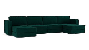 Модульный диван Hero 6-секционный с 2 пуфами Sky velvet 42