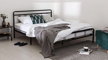 Комплект  Кровать Avinon, цвет черный + Матрас Basic Easy