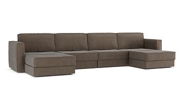 Модульный диван Hero 6-секционный с 2 пуфами Sky velvet 17