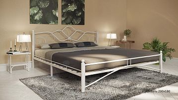 Кровать металлическая Luara, цвет белый